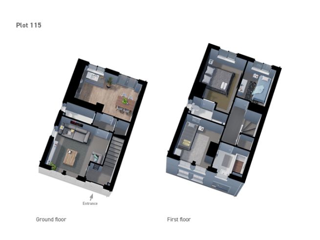 Floor plan, 3 bedroom house  - artist's impression subject to change